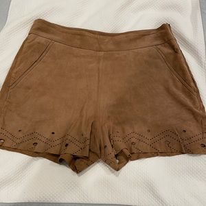 Comptoir des cotonniers brown suede shorts size 34